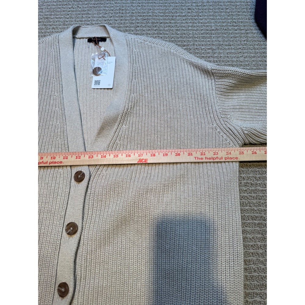Quince 100% Organic Cotton Oversized Cardigan Oatmeal Beige Large NWT - Picture 9 of 11